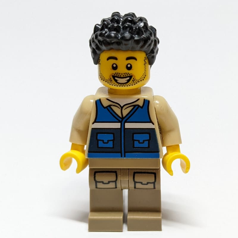 Man, Blue Vest, Black Hair