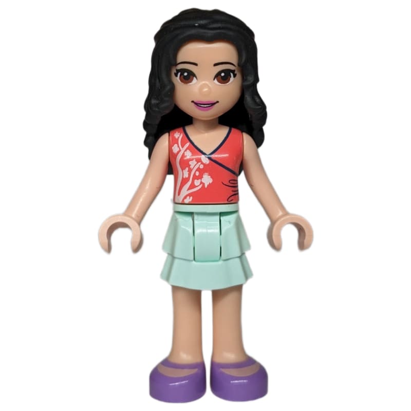 Emma - Coral Top, Light Aqua Skirt, Lavender Shoes