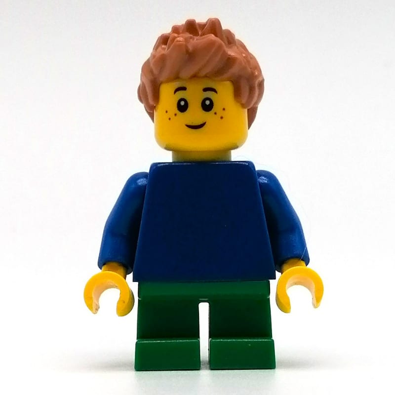 Leo - Blue Torso, Green Legs, Medium Nougat Hair