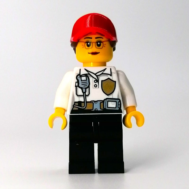 Firefighter, White Torso, Black Legs, Red Cap