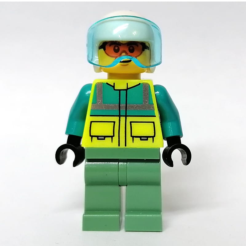 Pilot, Vibrant Yellow Safety Vest, White Helmet