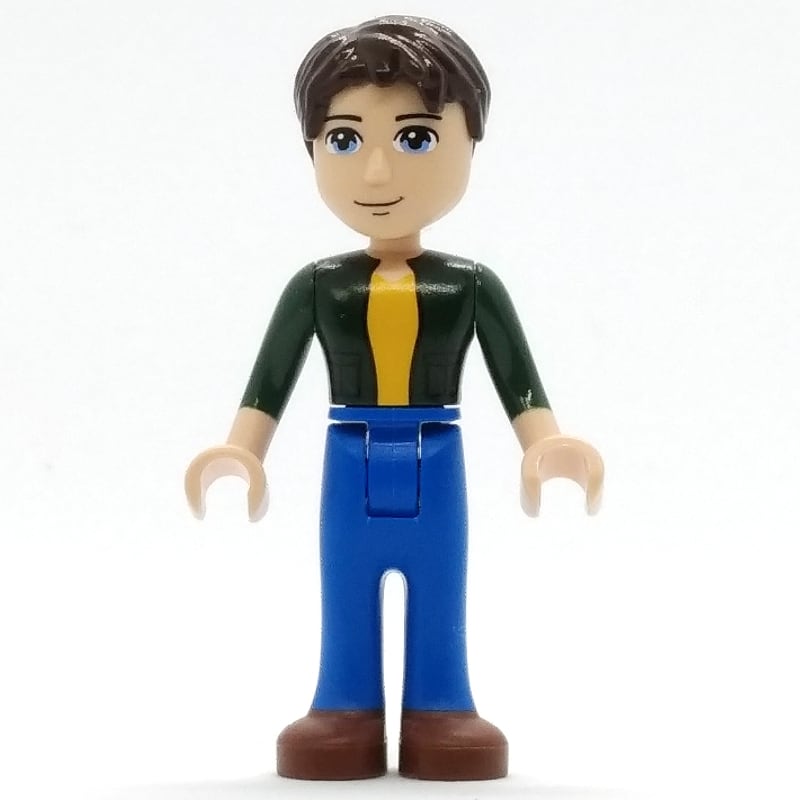 Joshua - Dark Green Shirt, Blue Pants, Dark Brown Hair