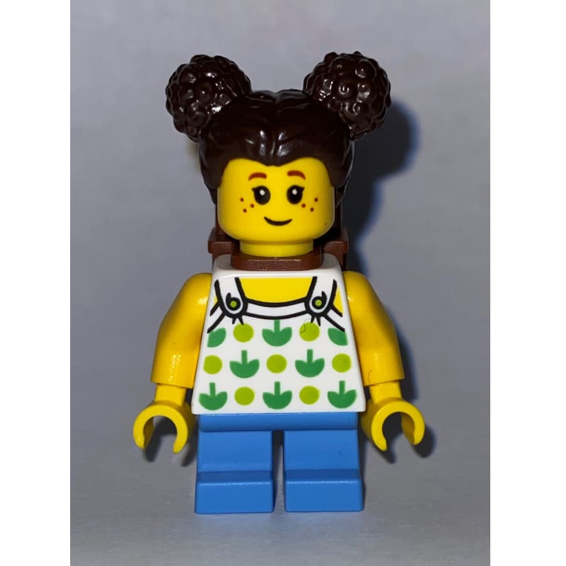 Kid - White Torso, Medium Blue Legs, Dark Brown Hair, Backpack
