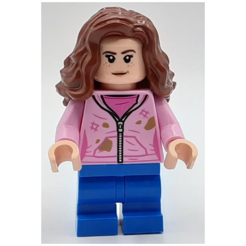Hermione Granger, Bright Pink Hoodie over Dark Pink Shirt, Medium Legs, Smirk / Angry