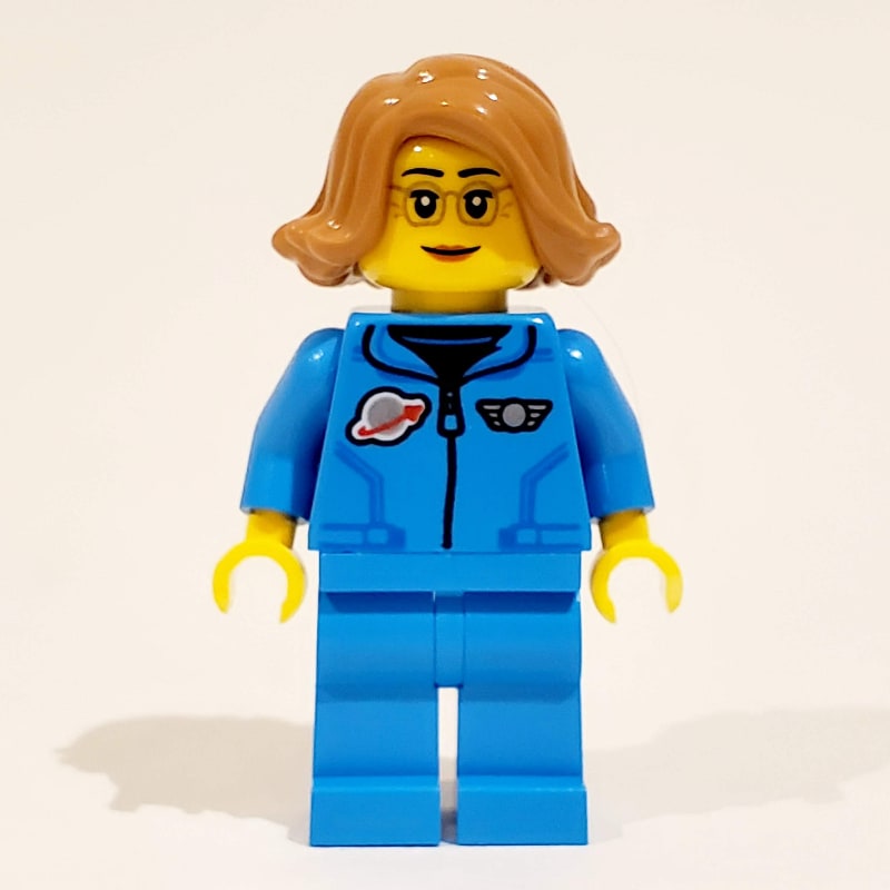 Astronaut, Dark Azure Jumpsuit, Medium Nougat Hair