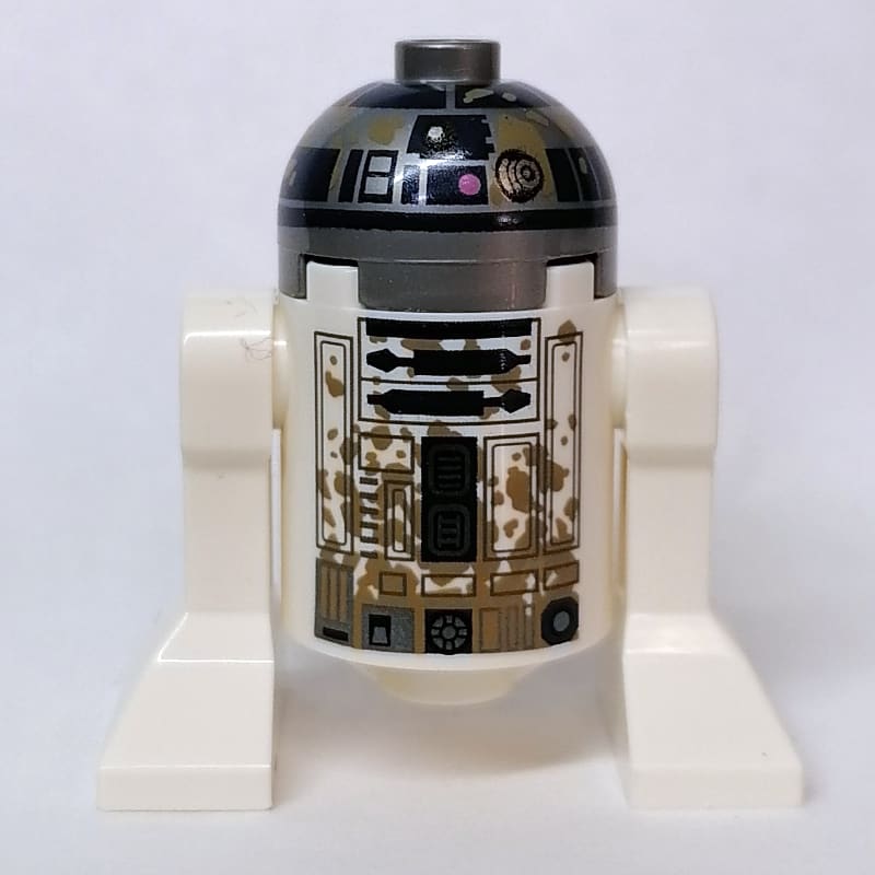 Astromech Droid, R2-D2, Flat Silver Dome, Mud Stains, Dual Sided Printed Body