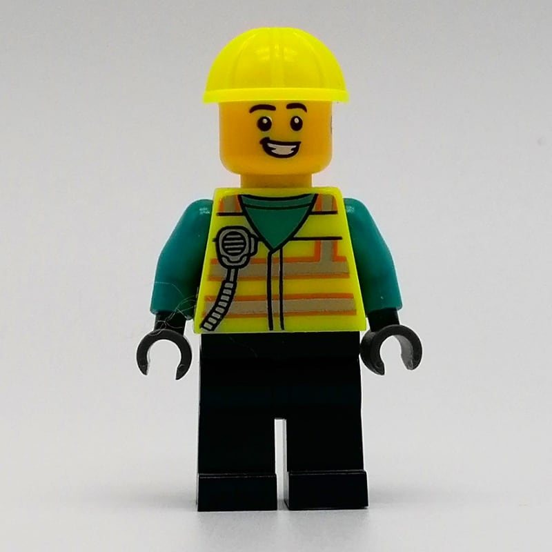 Man, Vibrant Yellow Safety Vest and Helmet