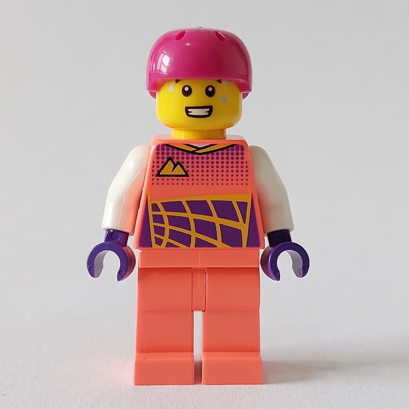 Cyclist, Coral Racing Suit, Magenta Bike Helmet