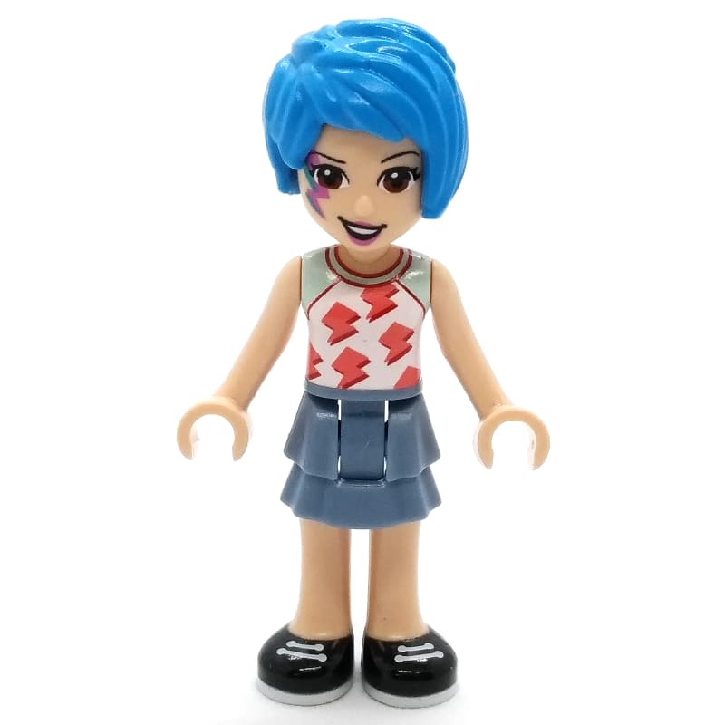Evelyn - White Top, Sand Blue Skirt, Dark Azure Hair, Face Paint