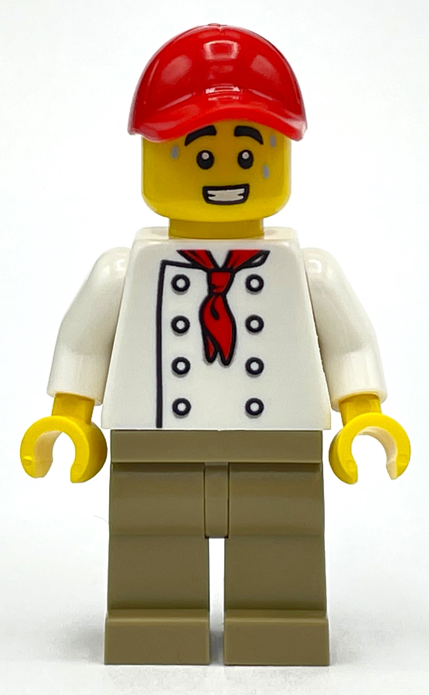 Chef, White Torso, Dark Tan Legs, Red Cap
