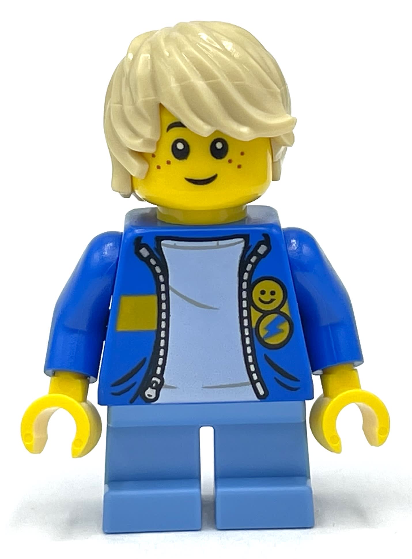Kid - Blue Torso, Medium Blue Legs, Tan Hair