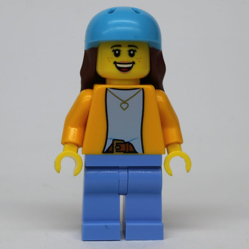 Orange Torso, Medium Blue Legs, Medium Azure Helmet