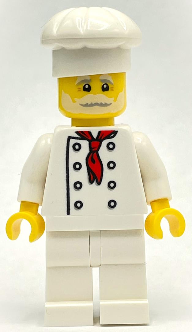 Pizza Chef - White Torso, White Legs, White Hat, White Beard