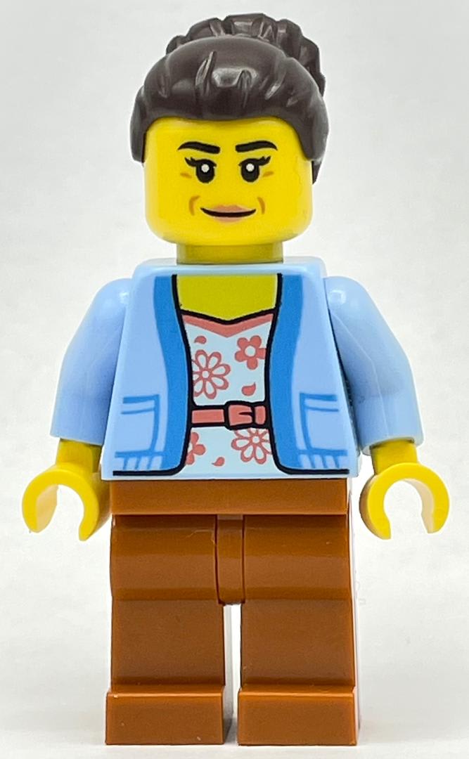 Club Owner - Bright Light Blue Torso, Dark Orange Legs, Dark Brown Hair