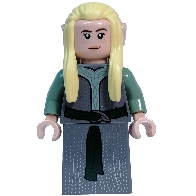 Elf - Dark Bluish Grey Torso, Dress, Bright Light Yellow Hair