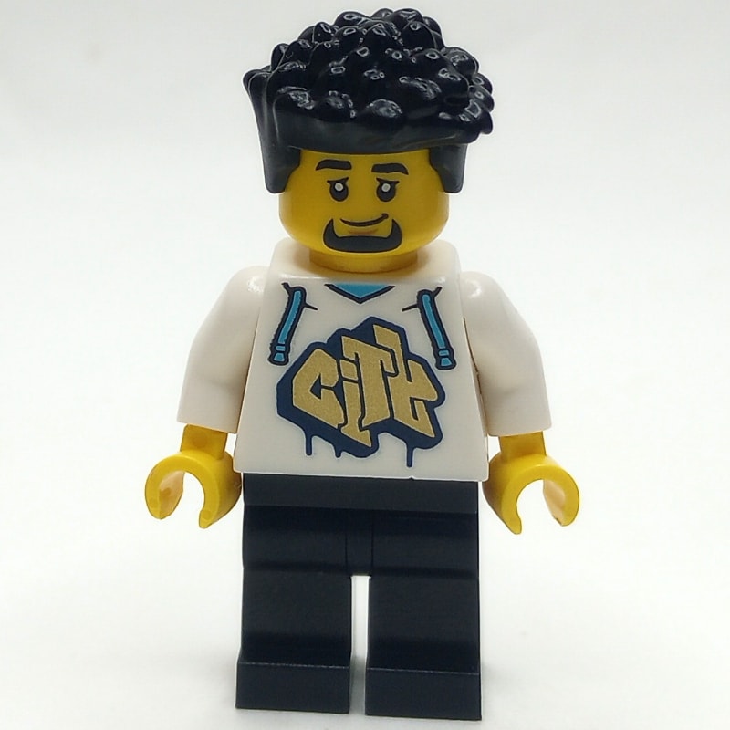 Man, White Hoodie, Black Legs