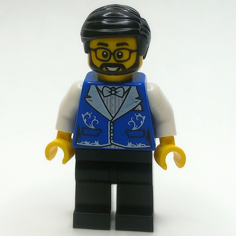 Blue Torso, Black Legs, Black Hair