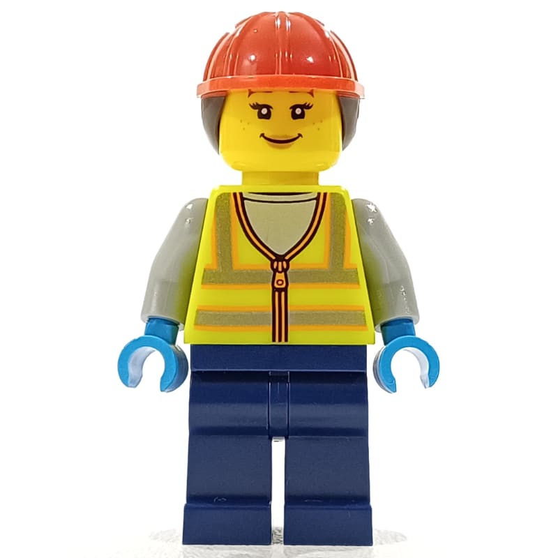 Ground Crew, Vibrant Yellow Safety Vest, Ponytail