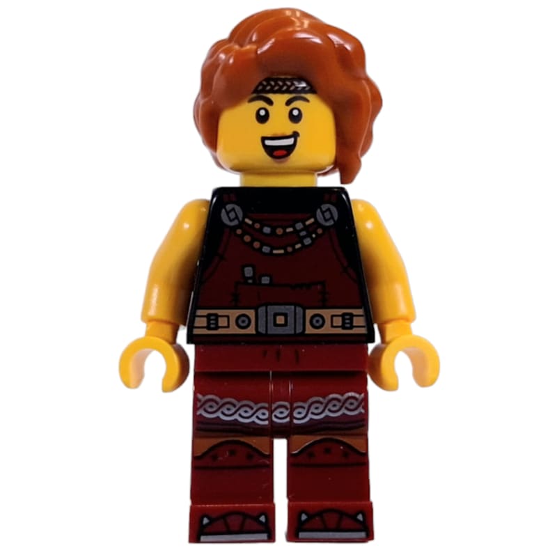 Viking, Dark Red Overalls, Dark Orange Hair