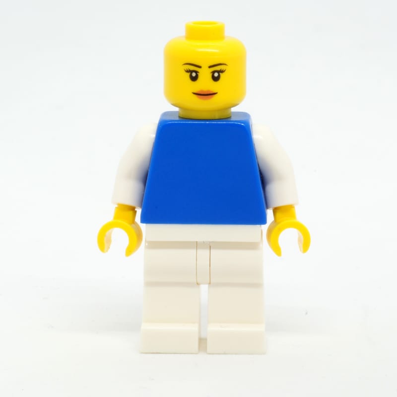 Woman, Blue Torso with White Arms, White Legs, Peach Lips