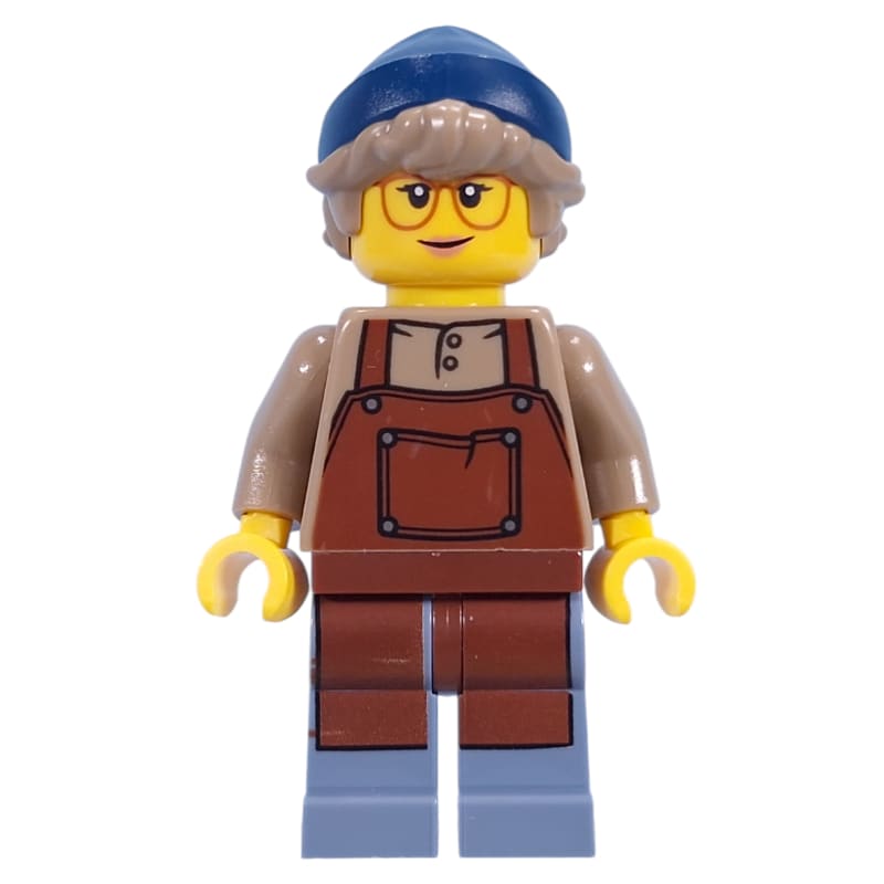 Barista, Reddish Brown Apron, Dark Blue Beanie