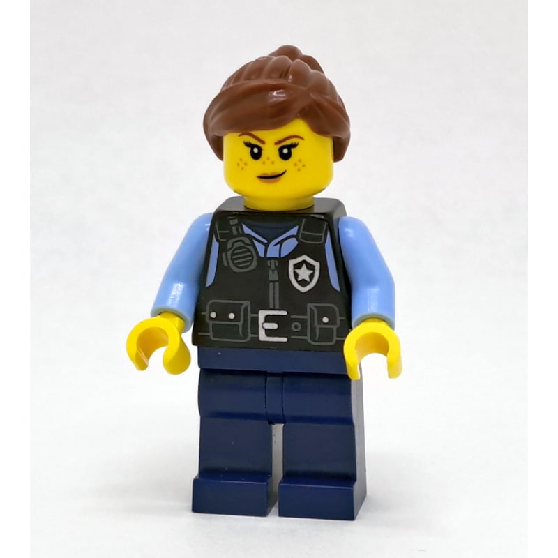 Police Officer Lucy Lawson - Black Torso, Dark Blue Legs, Reddish Brown Hair