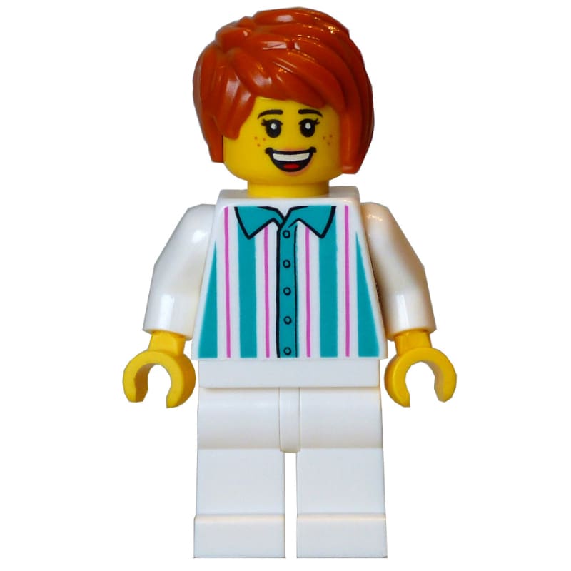 Gelato Seller, White Torso, White Legs, Dark Orange Hair