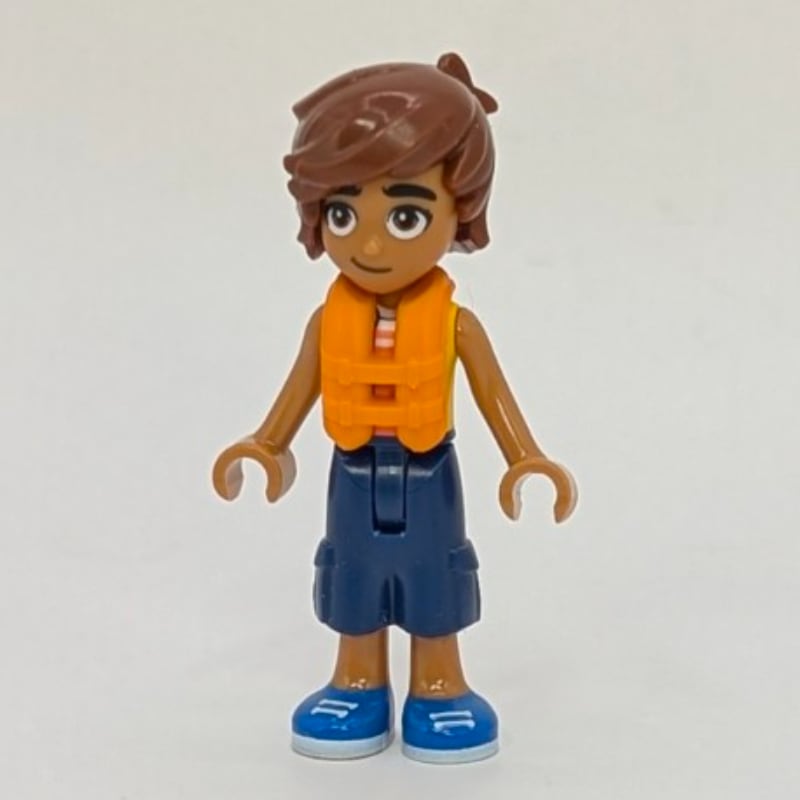 Leo, Bright Light Orange Vest, Dark Blue Pants, Life Vest