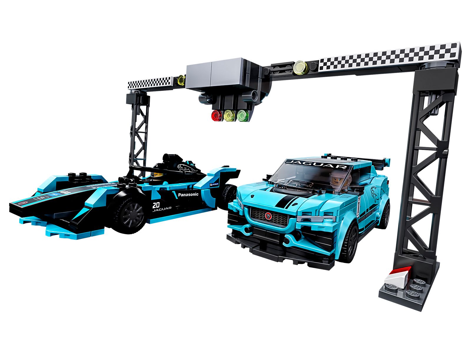 Formula E Panasonic Jaguar Racing GEN2 car i Jaguar I-PACE eTROPHY