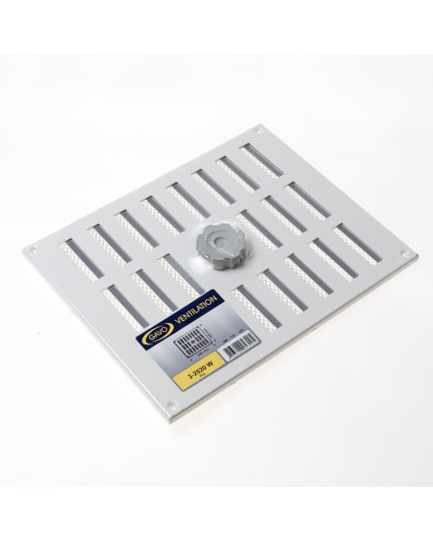 Gavo Schuifrooster met vliegengaas aluminium wit 24.5 x 19.5cm