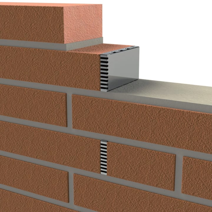 Spouwvoegventilatierooster T140-6 blank rvs, 10x60x95mm (bxhxd)
