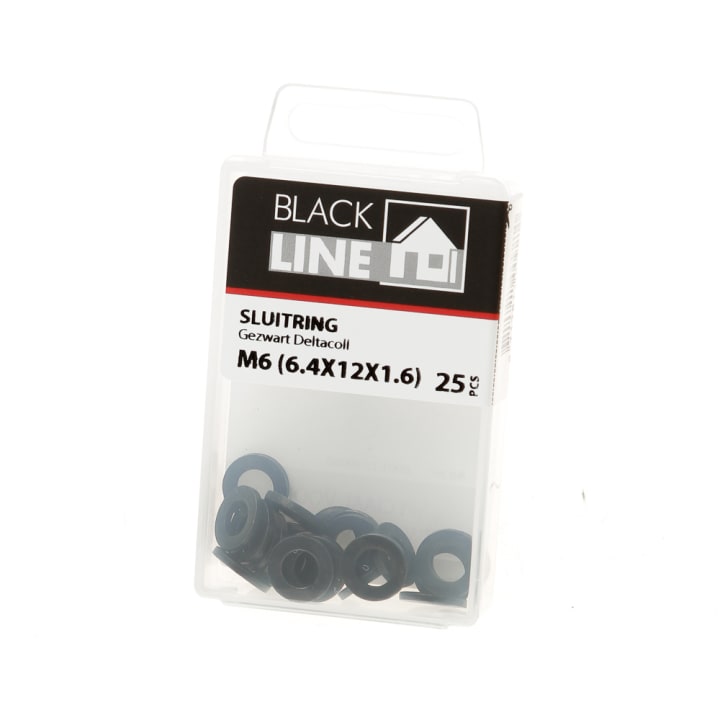 Sluitring zwart din125-A M6 Verpakt per 25 stuks