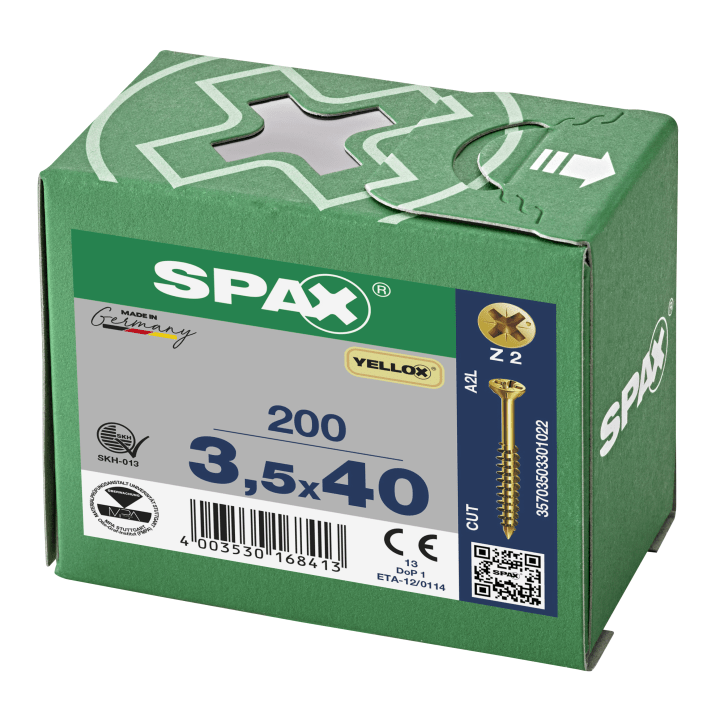 Spax Glaslatschroeven 3,5x40mm geel