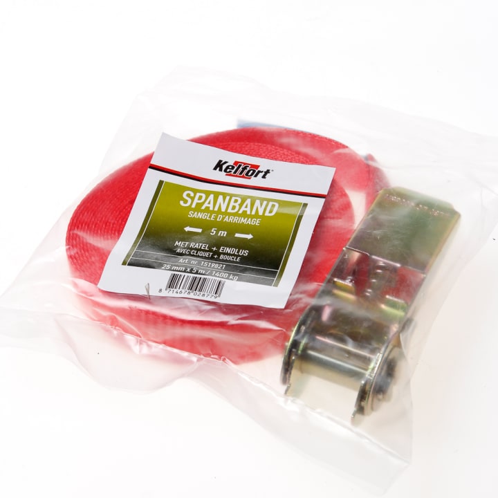 Kelfort spanband met ratelgesp 1400kg 25mm-5m