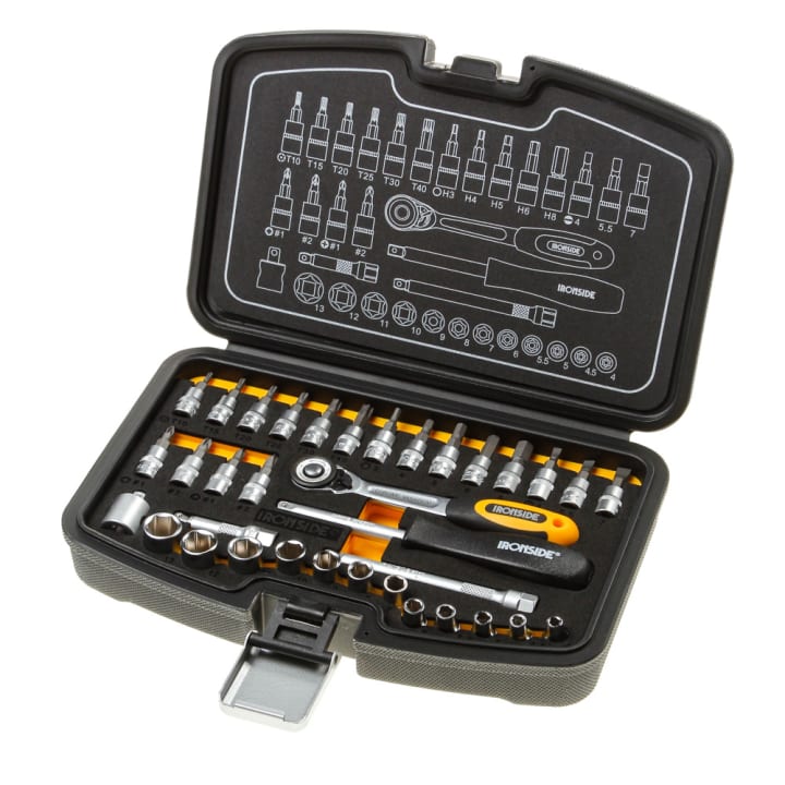 Doppenset chroom 1/4" 35dlg