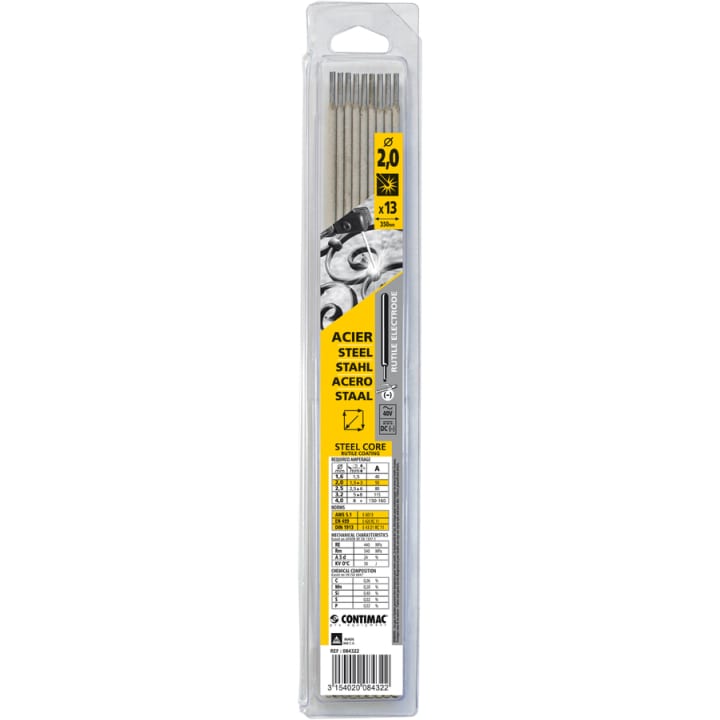 Contimac Laselektroden staal 2.0mm blister van 13 stuks 97122
