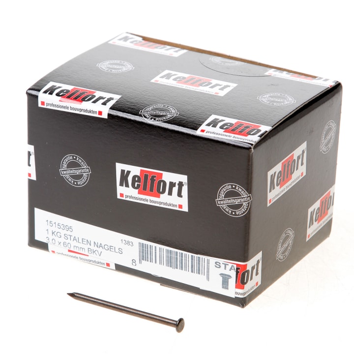 Stalen nagel 52-54 RC bombe kop 60 x 3.0mm 1kg