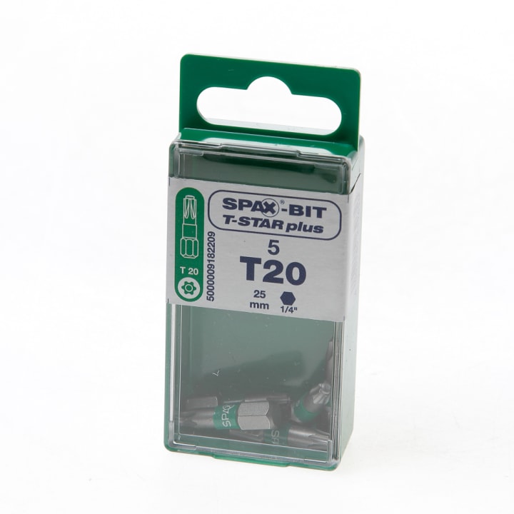 Spax Bit TX20 groen blister van 5 bits