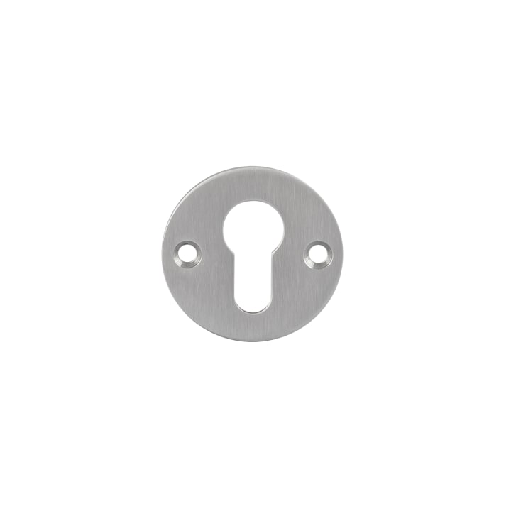 P+E Rozet profielcilindergat rond ø55x2mm met schroefgaten rvs geborsteld
