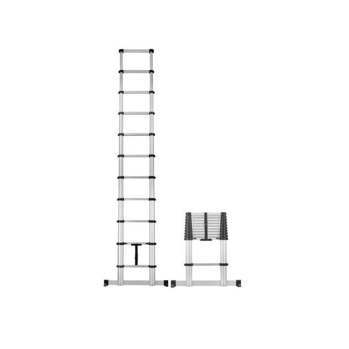 Telescpoische ladder CAS soft close, Smart Safe Pro, 11 treden, werkhoogte 4,05m, inclusief stabilisatiebalk