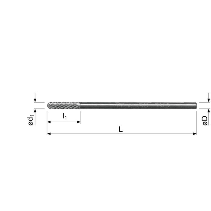 Stiftfrees cylindrisch 3x65mm s=3mm