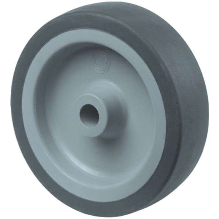 Los PVC wiel met rubber loopvlak, grijs, gummy 100mm