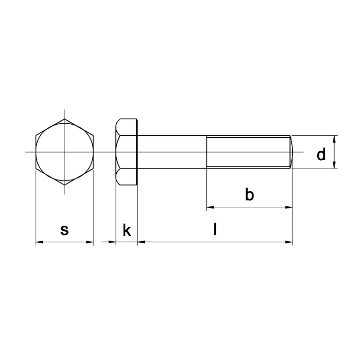 Zeskanttapbout RVS A2 M16 x 140mm