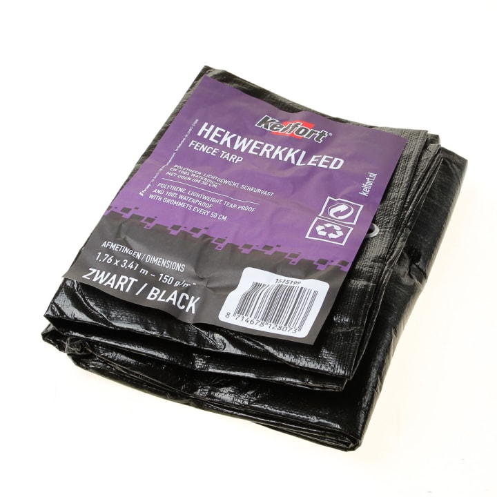 Hekwerkkleed zwart 1.76x3.41m 150gr/m