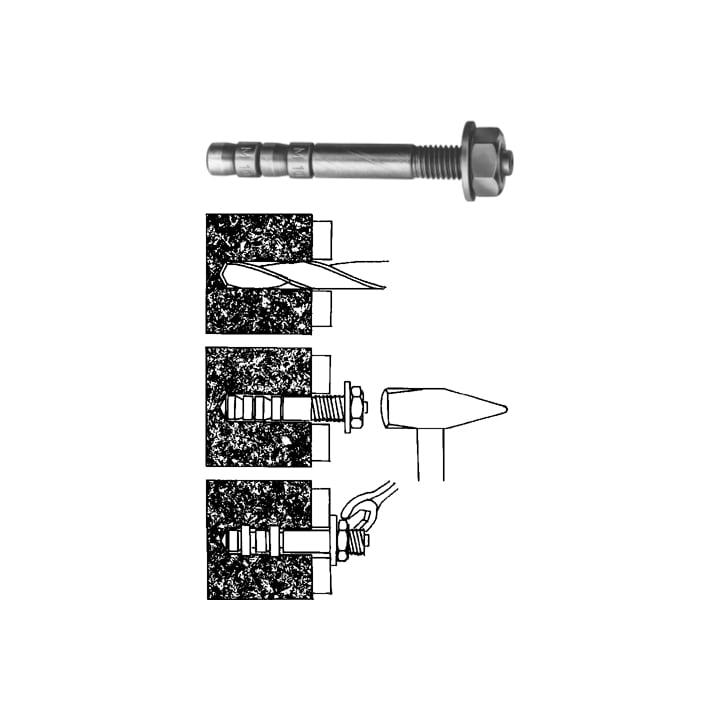 Doorsteekanker S-KA m16 x 208mm dikte 95mm