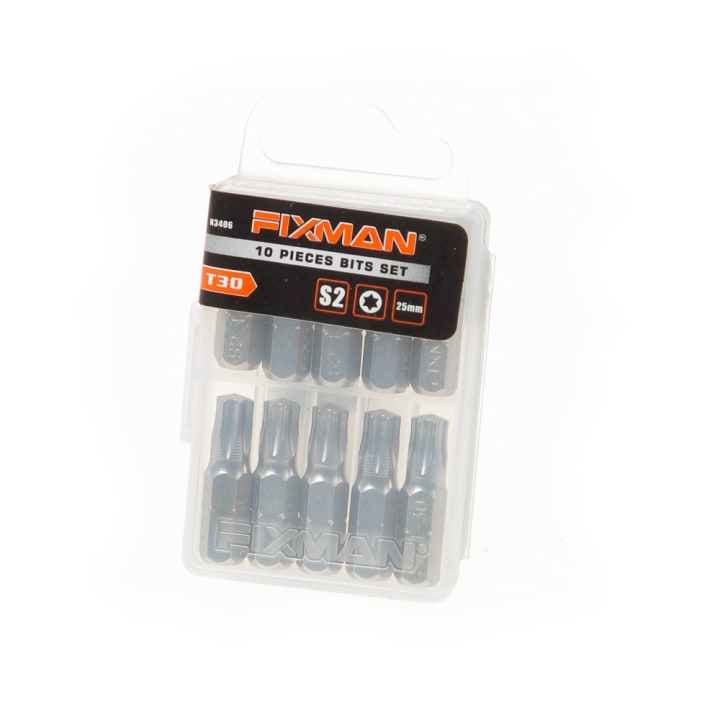 Fixman Bitset 1/4" tx30 x 25mm blister van 10 bits