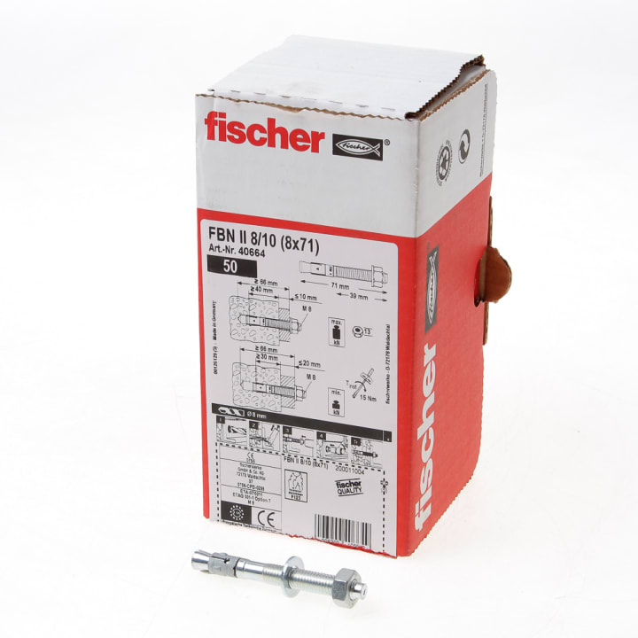 Fischer Snelbouwanker FBN II m8 x 71mm 8/10