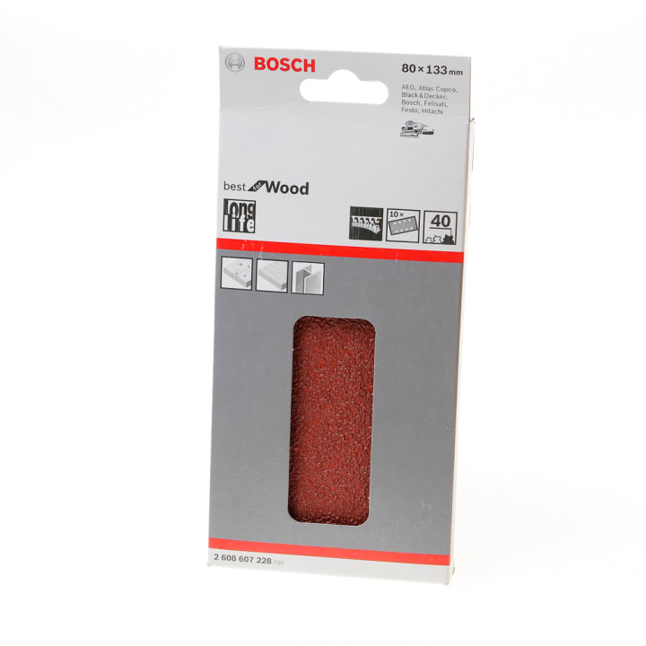 Schuurvel wood and paint 80 x 133mm K40 blister van 10 vellen