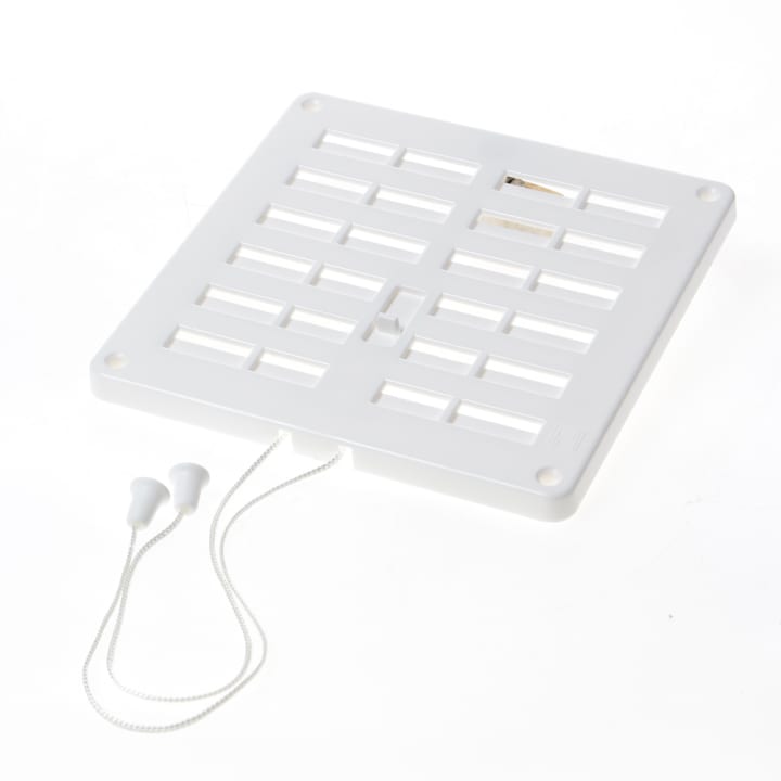 Schuifrooster met trekkoord kunststof wit afsluitbaar 16 x 16cm 51510