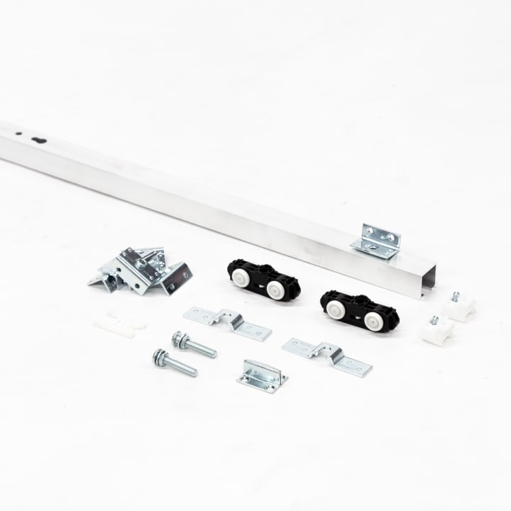 Compleet schuifdeursysteem Geze Rollan 80 NT, totale lengte rail 1650mm, geschikt voor deuren van 500 t/m 840 mm